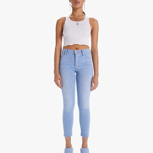 Mother The Stunner Ankle Fray Crafty Side Denim Blue Jeans Women’s 27 - Picture 3 of 10